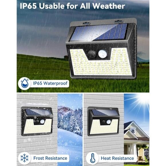 Solar Outdoor Lights Motion Sensor Waterproof LED Security Lights for Garden Yar - Picture 6 of 7